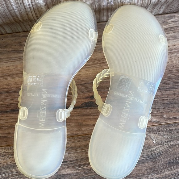 Pre-owned Stuart Weitzman Braida Sawyer Jelly Sandal In Clear Size 9B - Picture 4 of 6